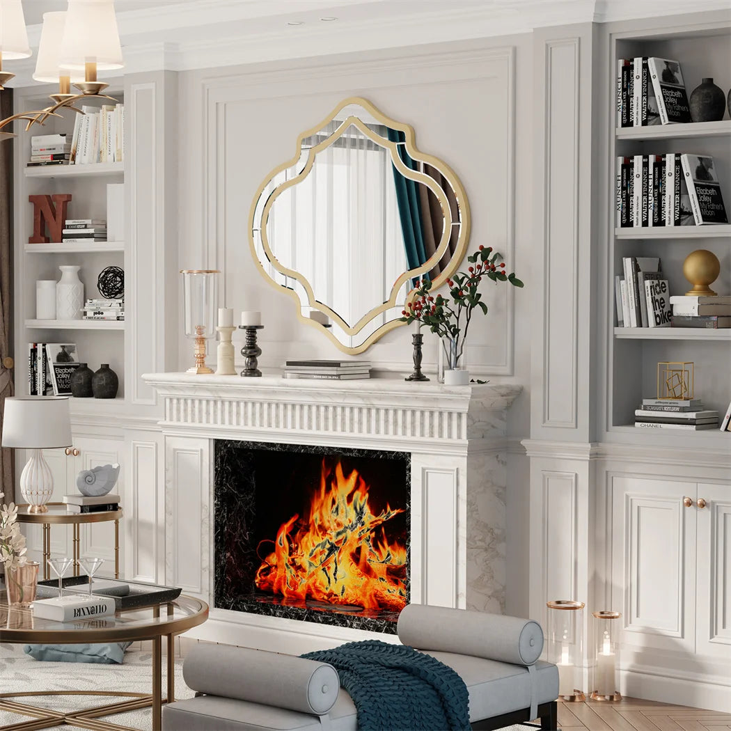 Seraphina Irregular Wall Mirror – Golden Rim Accent