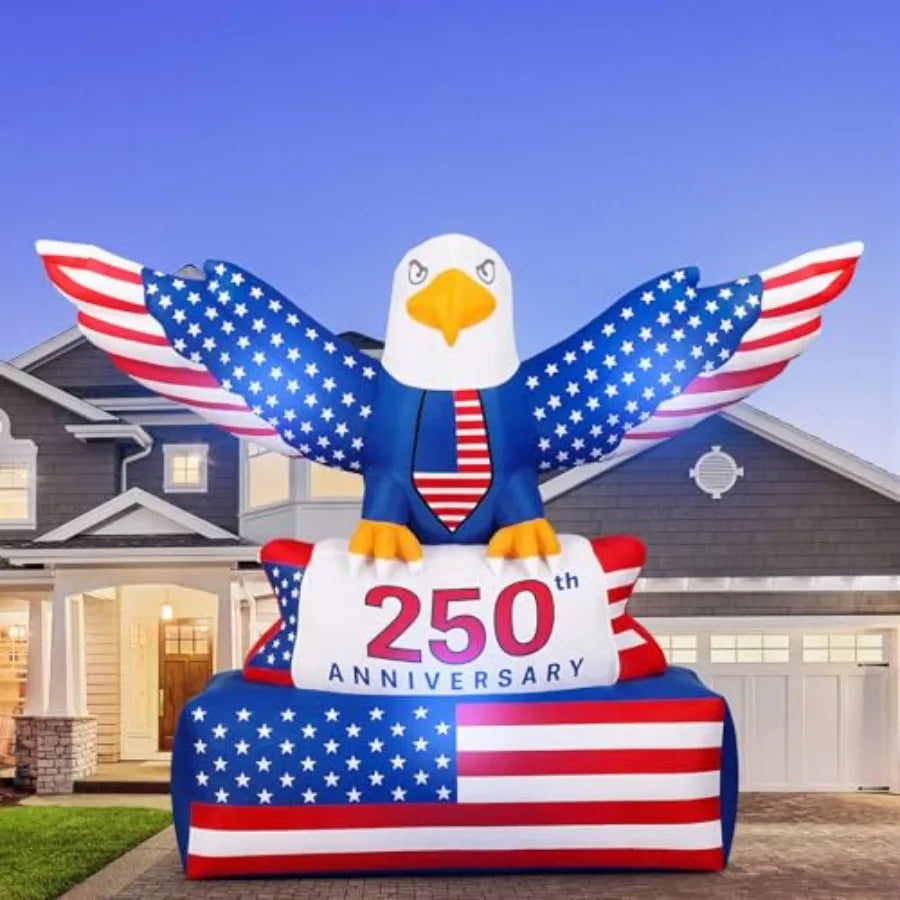 Patriotic Eagle Inflatable – LED‑Lit 4th of July Outdoor Decoration Made of Durable PVC
