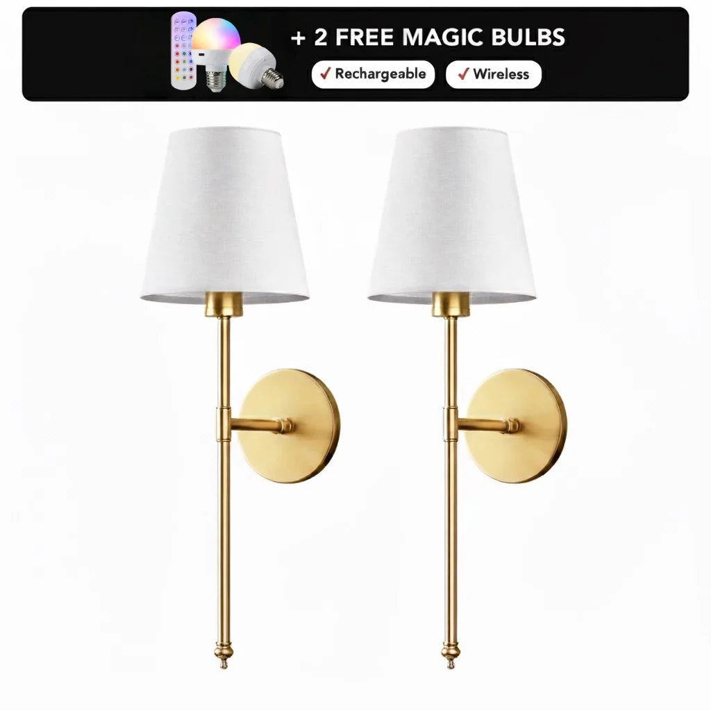 Cordless LED Wall Sconces – Battery‑Powered, Adhesive‑Mounted Wall Lights for Easy No‑Drill Installation
