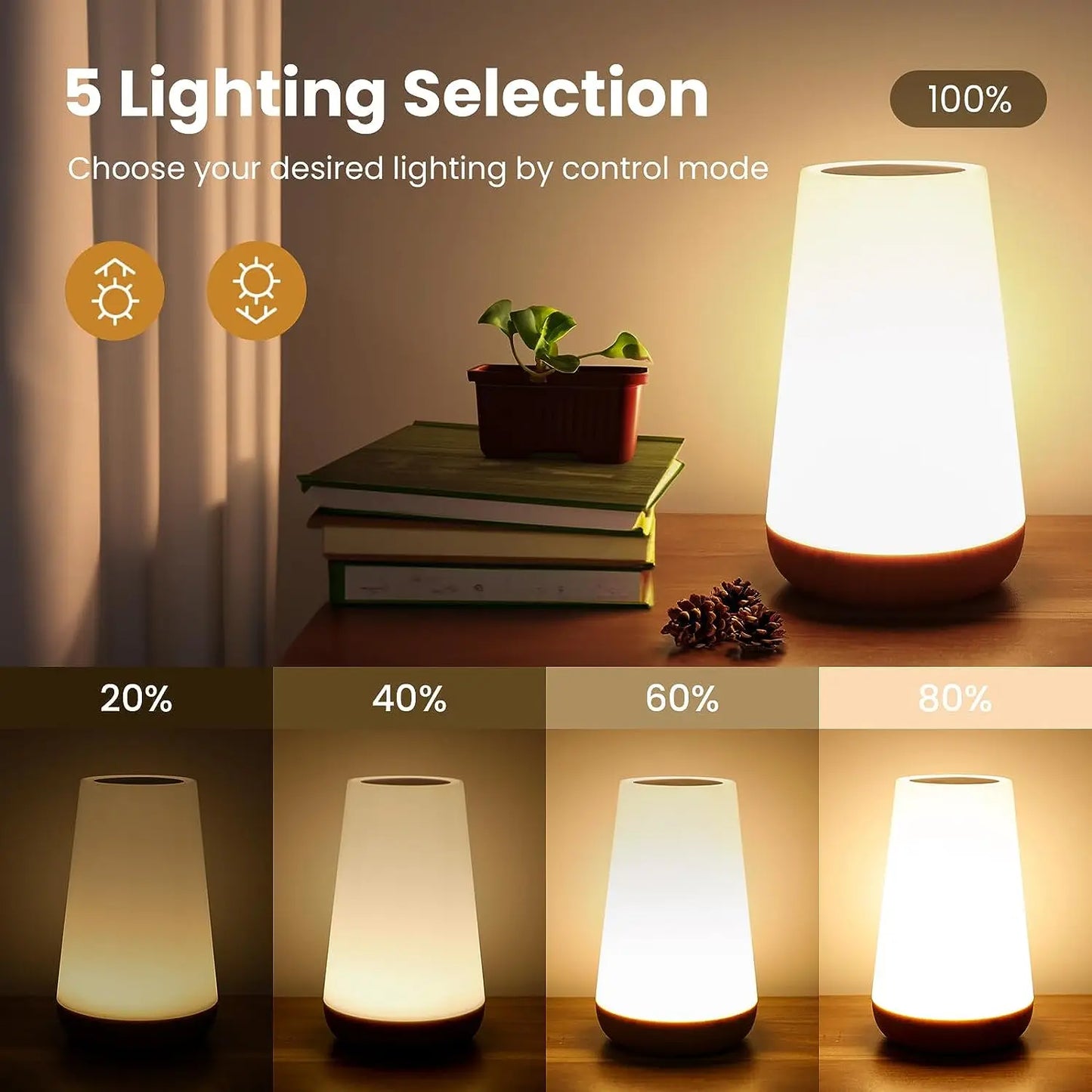 13‑Color Changing Night Light – Touch & Remote Control, USB Rechargeable, Dimmable