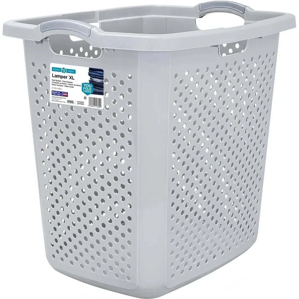 Extra Large Plastic Laundry Hamper, with Four Handles, Ventilated Design