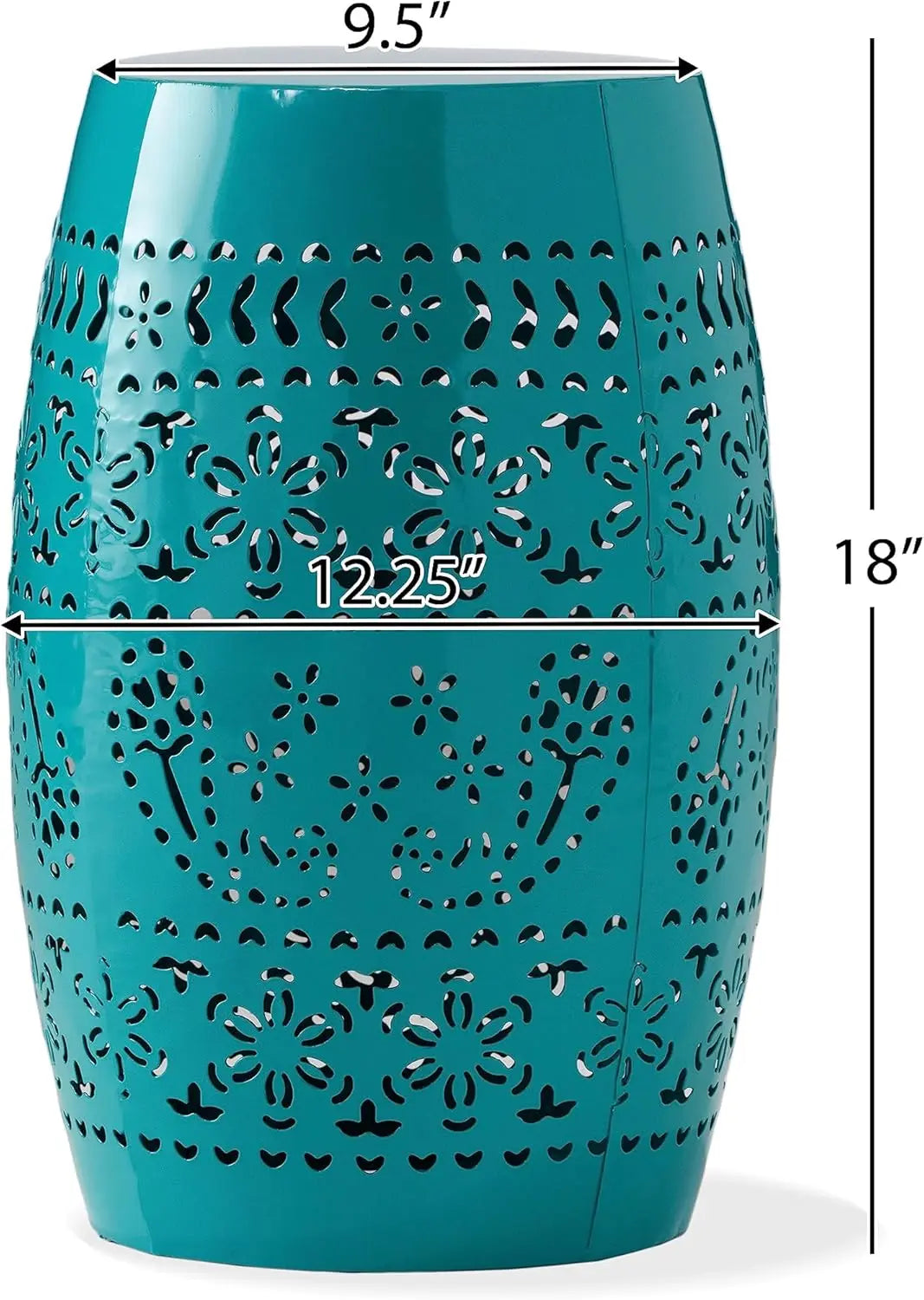 Outdoor 12" Iron Side Table, Teal