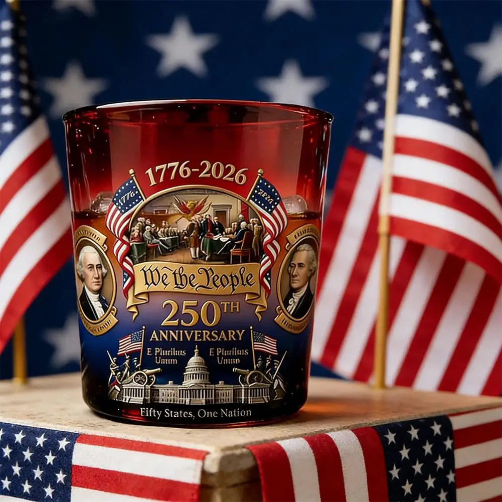 Beautifully Designed U.S. 250th Anniversary Commemorative Whiskey Bottle And Water Cup Used For Commemorative Collection