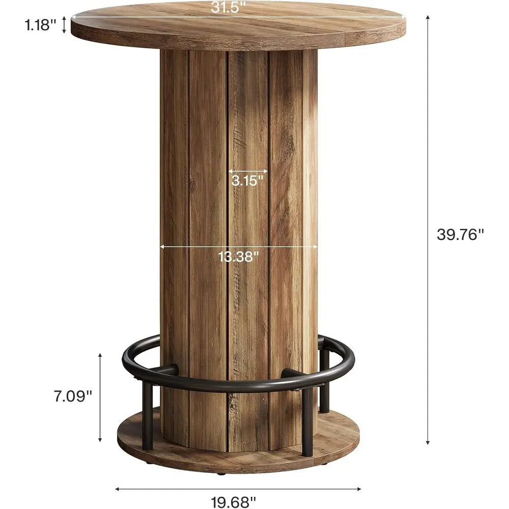 Bar Height Wooden Dining Table Set for 2