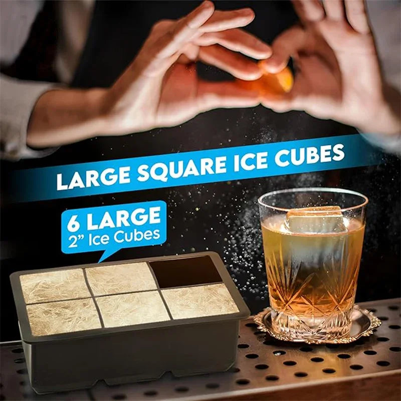 Premium Silicone Ice Cube Tray – Food‑Grade Square Mold Available in 4/6/8/15/160 Cubes