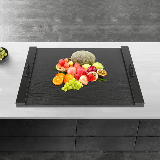 Stove Cover with Handles, Handmade Cookware Accessory Decorative Tray for Home Kitchen, Black
