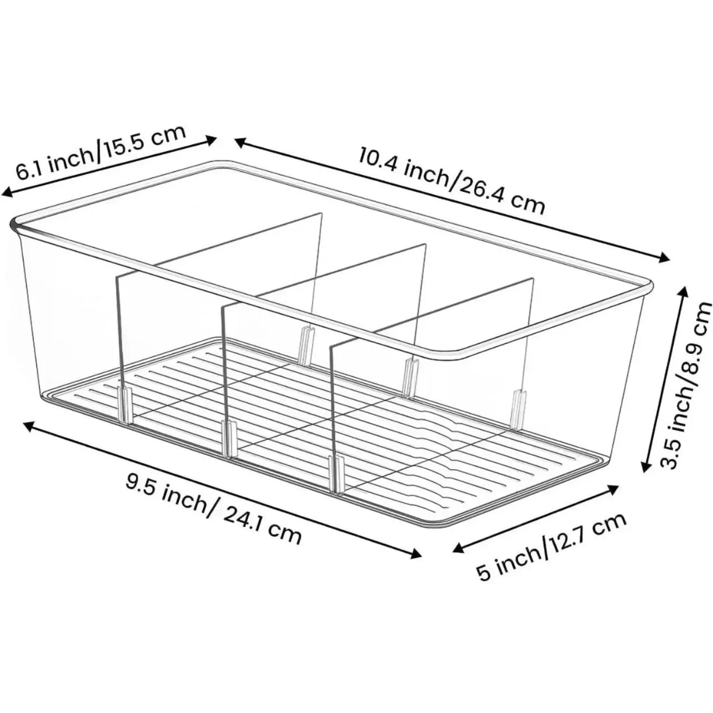 Divided Food Storage System with Removable Inserts - (3 Pack)