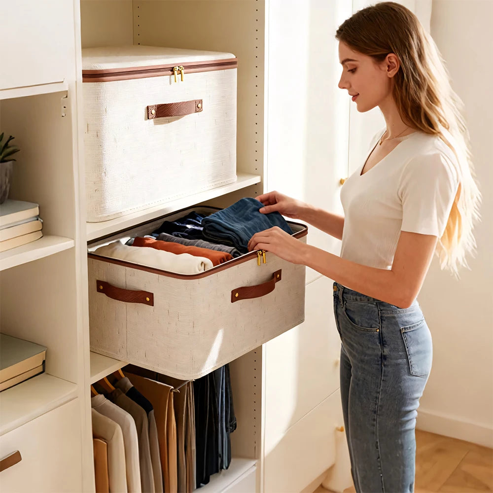 Heritage Cotton-Linen Storage Chests (Set of 4)
