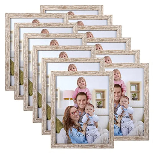Set of 12 Rustic Wood Frames – Multi‑Color 8×10 Picture Frames for Wall & Tabletop