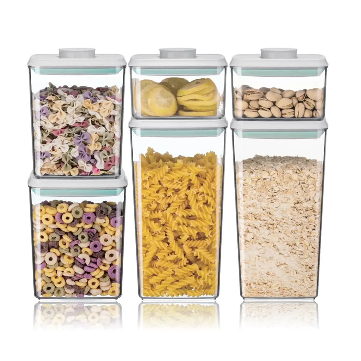 6Pcs Airtight Food Storage Containers - BPA-Free, Pop Lids, and Stackable for Kitchen Pantry Organization
