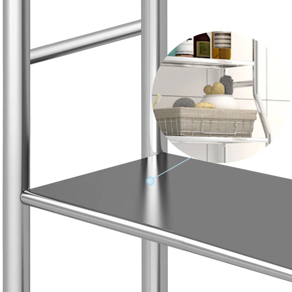 Over The Toilet Storage Rack, Metal, With Removable Towel Hooks, Paper Holder