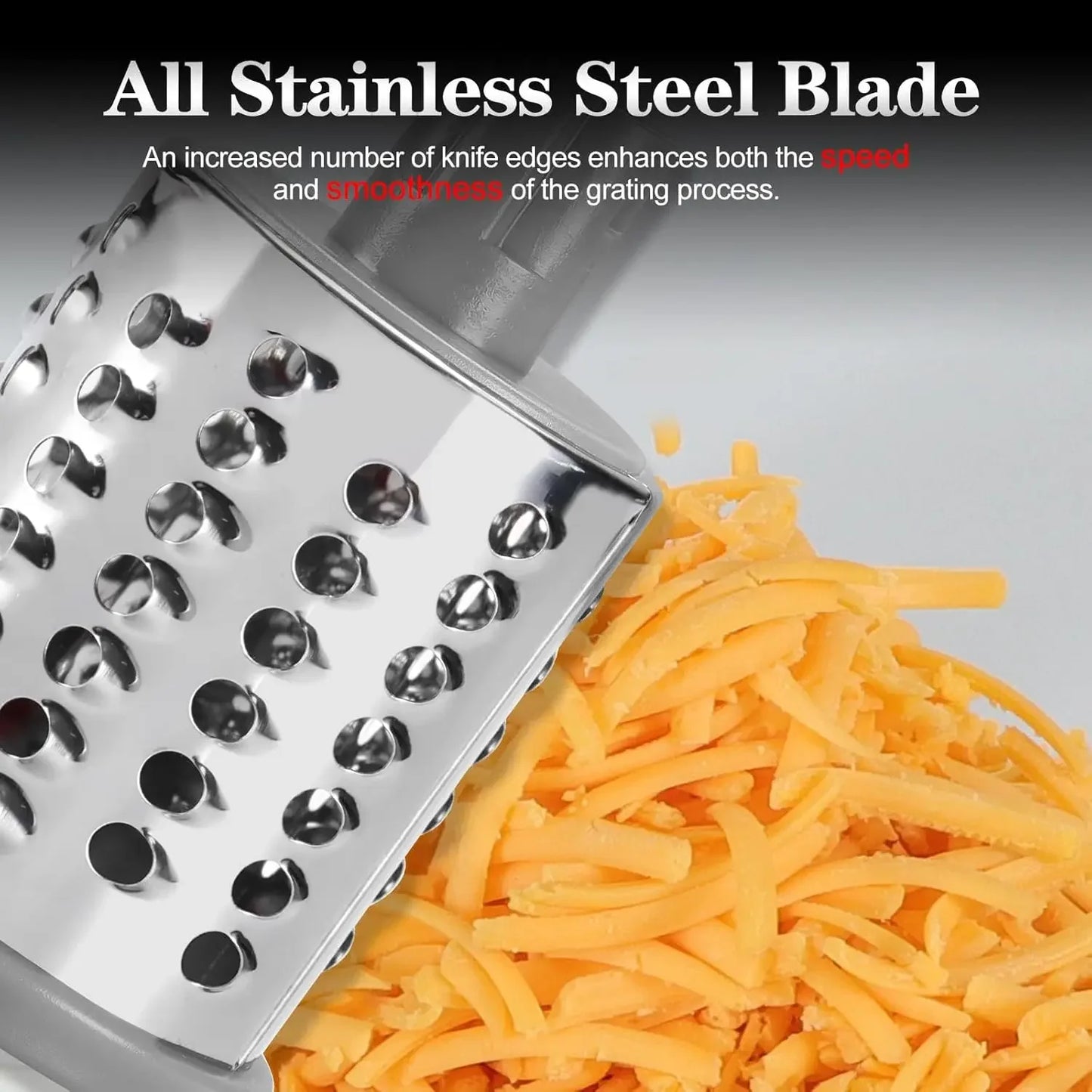 Rotary Cheese Grater – Hand‑Crank Kitchen Shredder & Speed Slicer