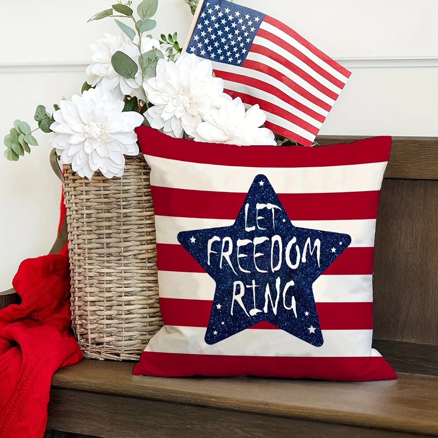 Independence Day American Flag Pillow Covers – Festive Patriotic Home Décor