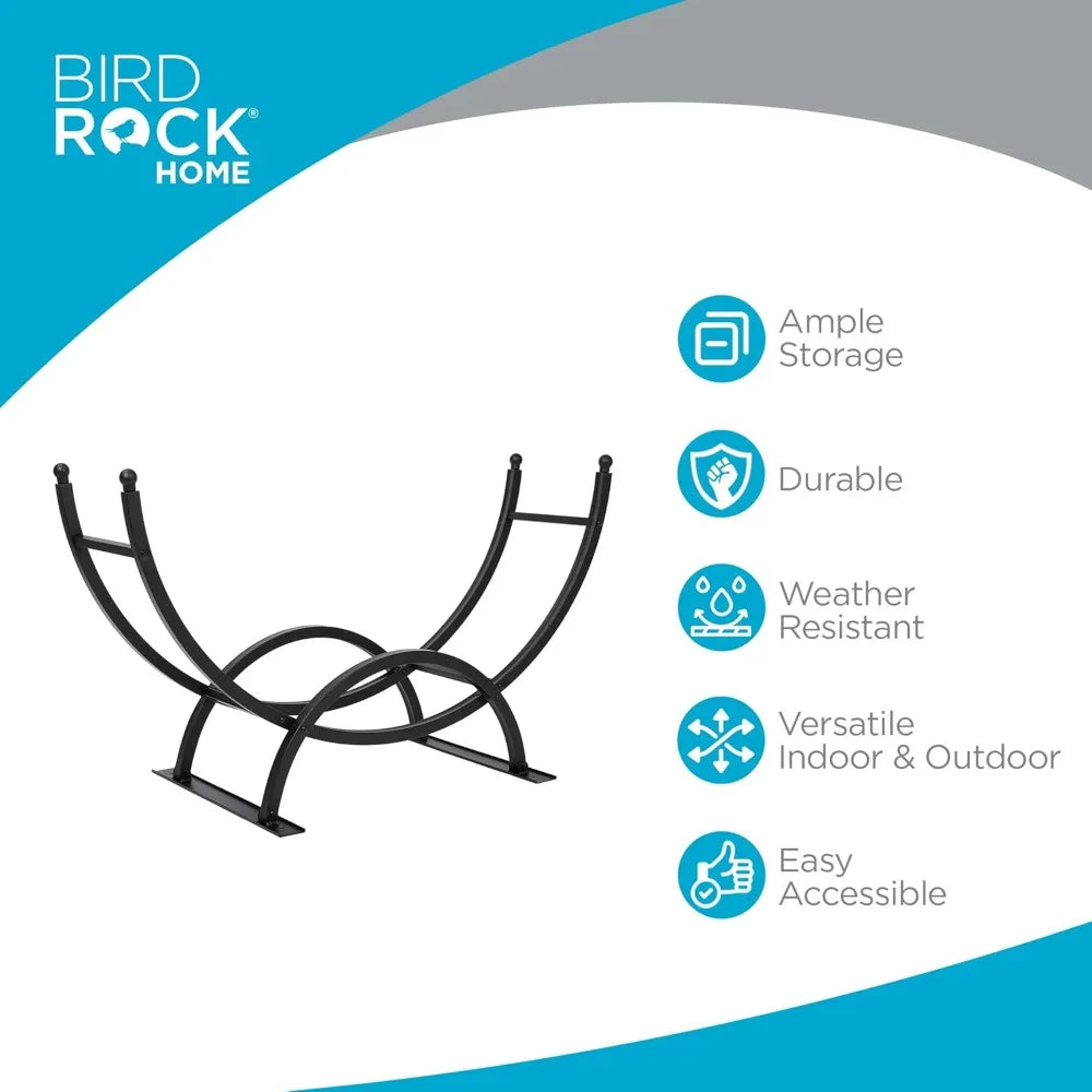 BIRDROCK HOME 50in Firewood Rack for Outdoor or Indoor Use