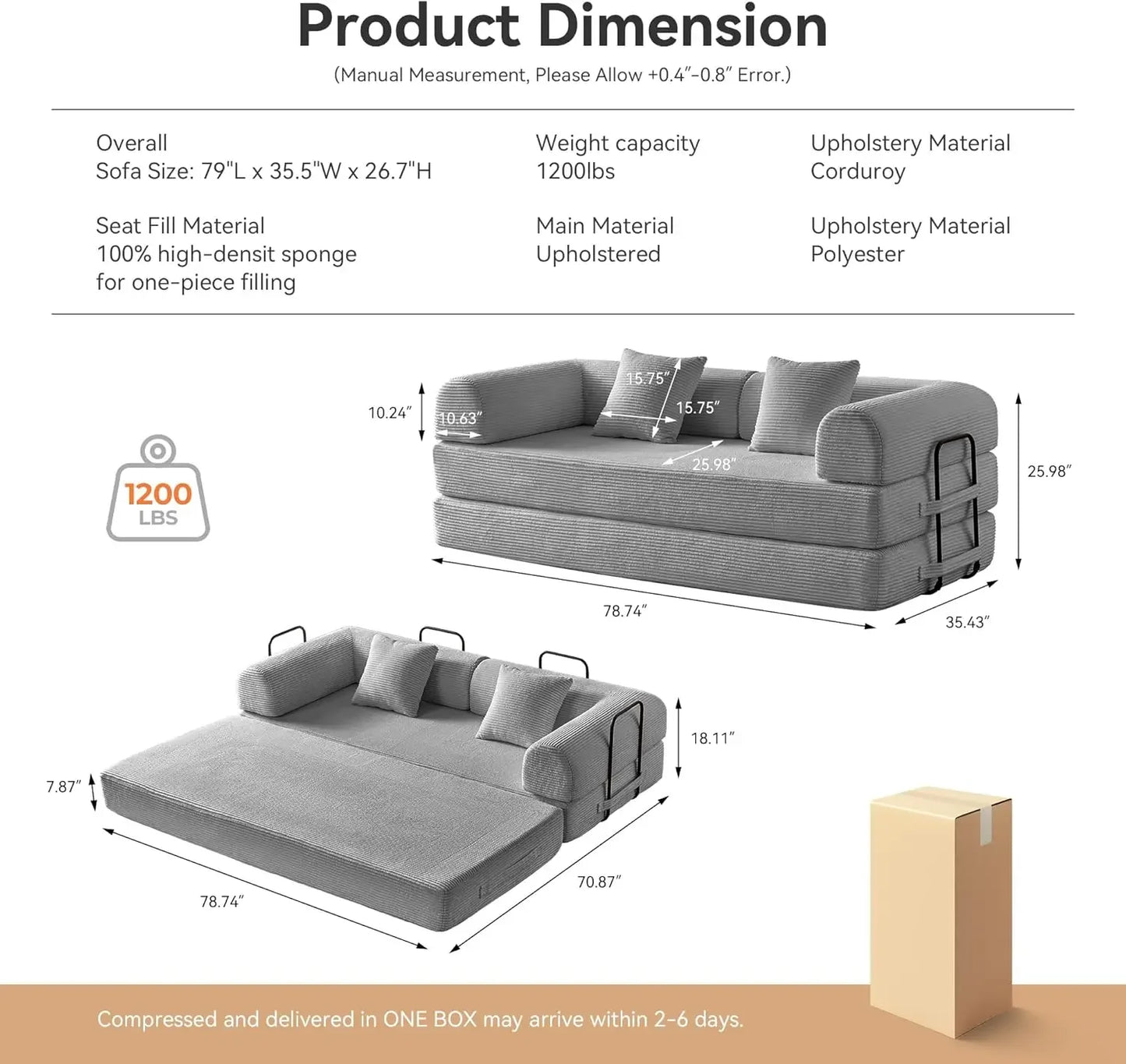 Convertible Sleeper Sofa Bed
