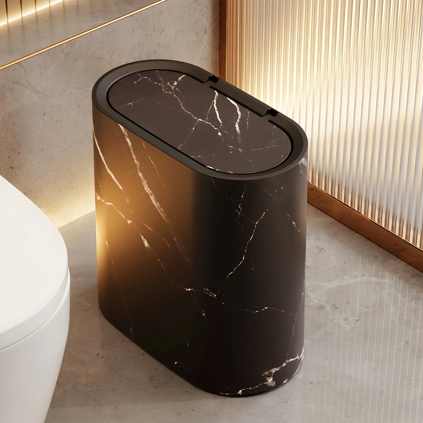 3.7‑Gallon Dual‑Barrel Trash Can – Odor‑Resistant, Easy‑Clean Waste Bin for Bathroom, Kitchen & Office
