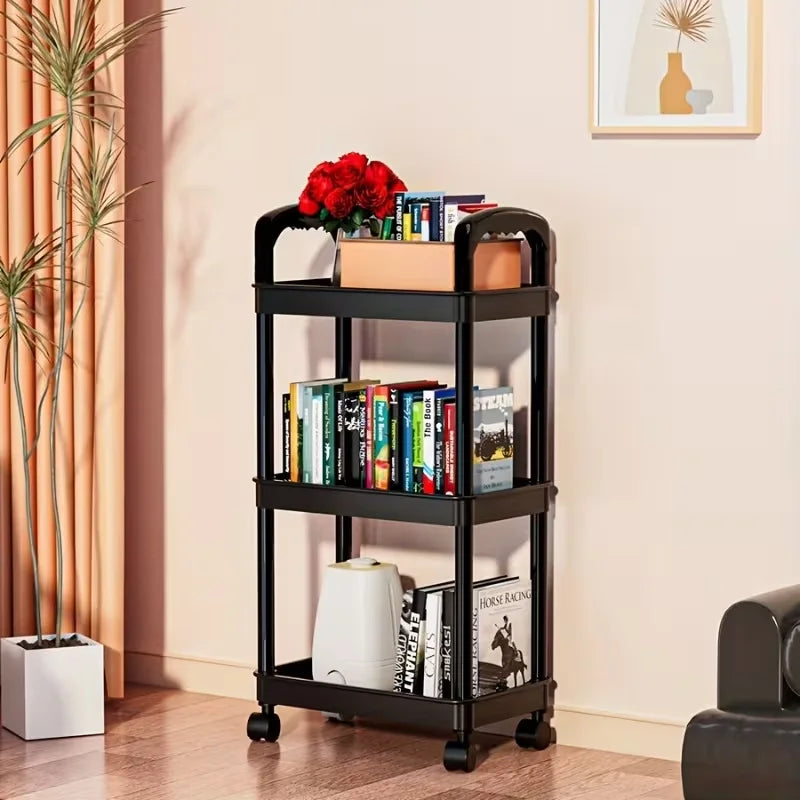 3/4‑Tier Heavy‑Duty Rolling Storage Cart – Multi‑Functional Floor‑Standing Trolley for Kitchen, Bathroom, Nursery & Bedroom