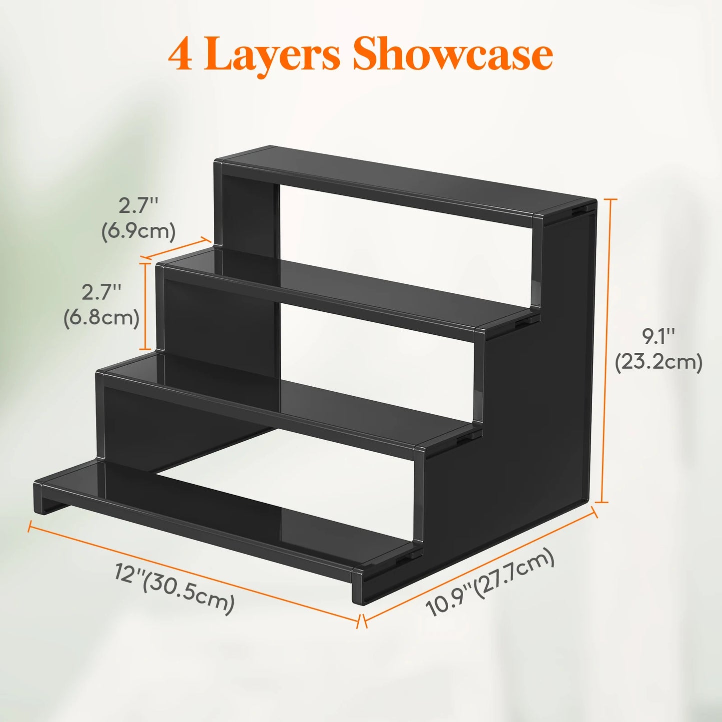 Dark Cologne Stand, Step Perfume Organizer, Tool-free Assembly, Display Stand Shelf for Fragrance, Skincare, Figurines