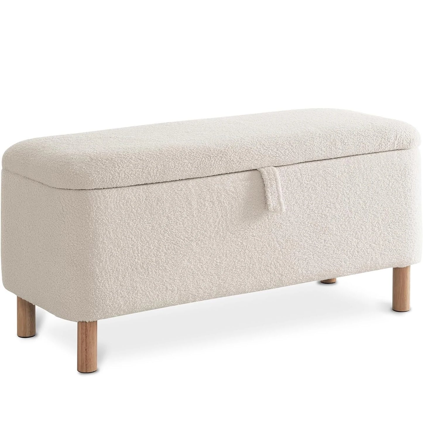 39.5" Storage Ottoman Bench – Upholstered Entryway or Bedroom Bench with Hidden Compartment