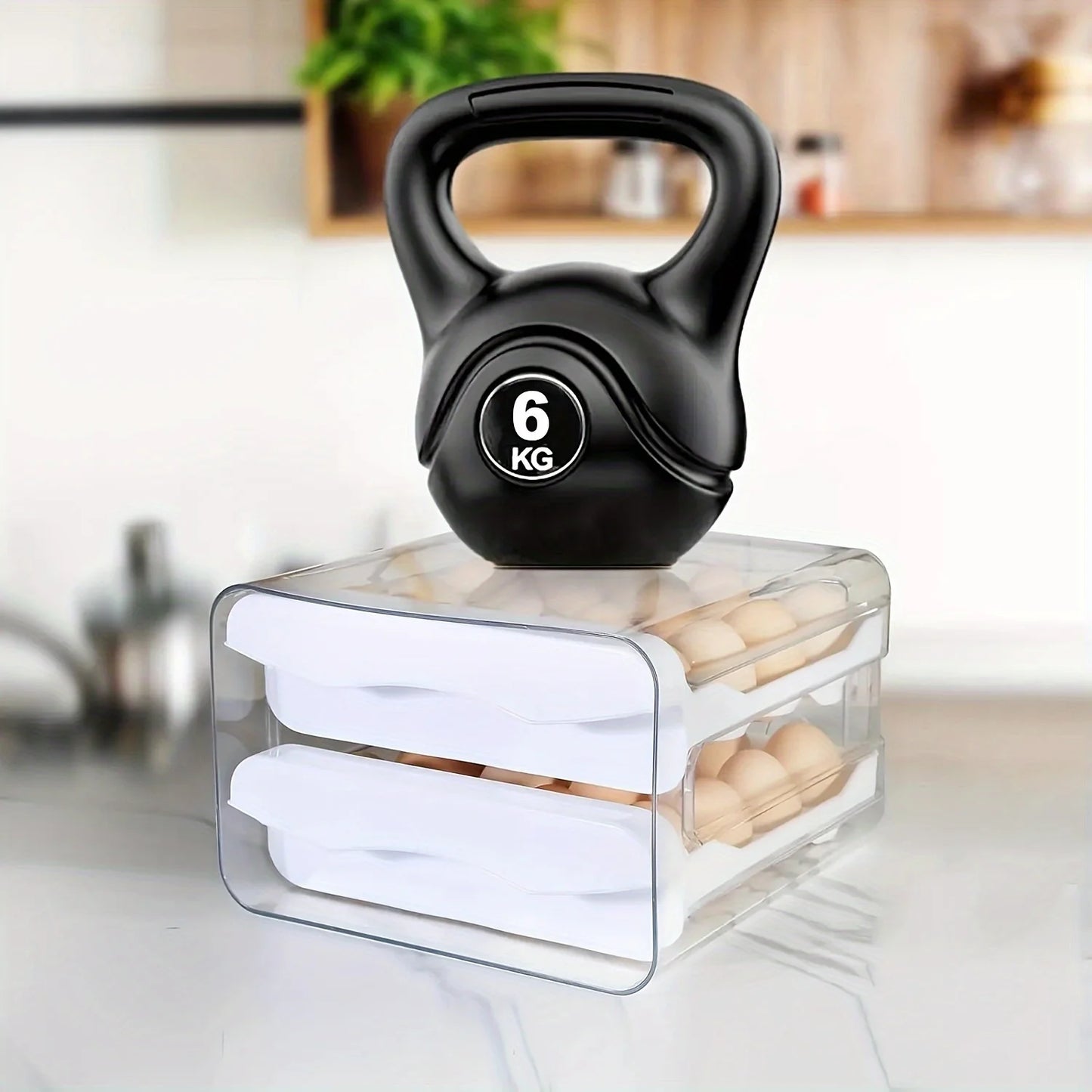 Refrigerator Egg Holder Double Layer With Handle