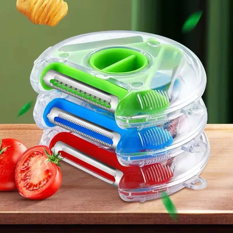 3‑in‑1 Julienne Peeler & Slicer – Multi‑Blade Vegetable Peeler for Easy Prep