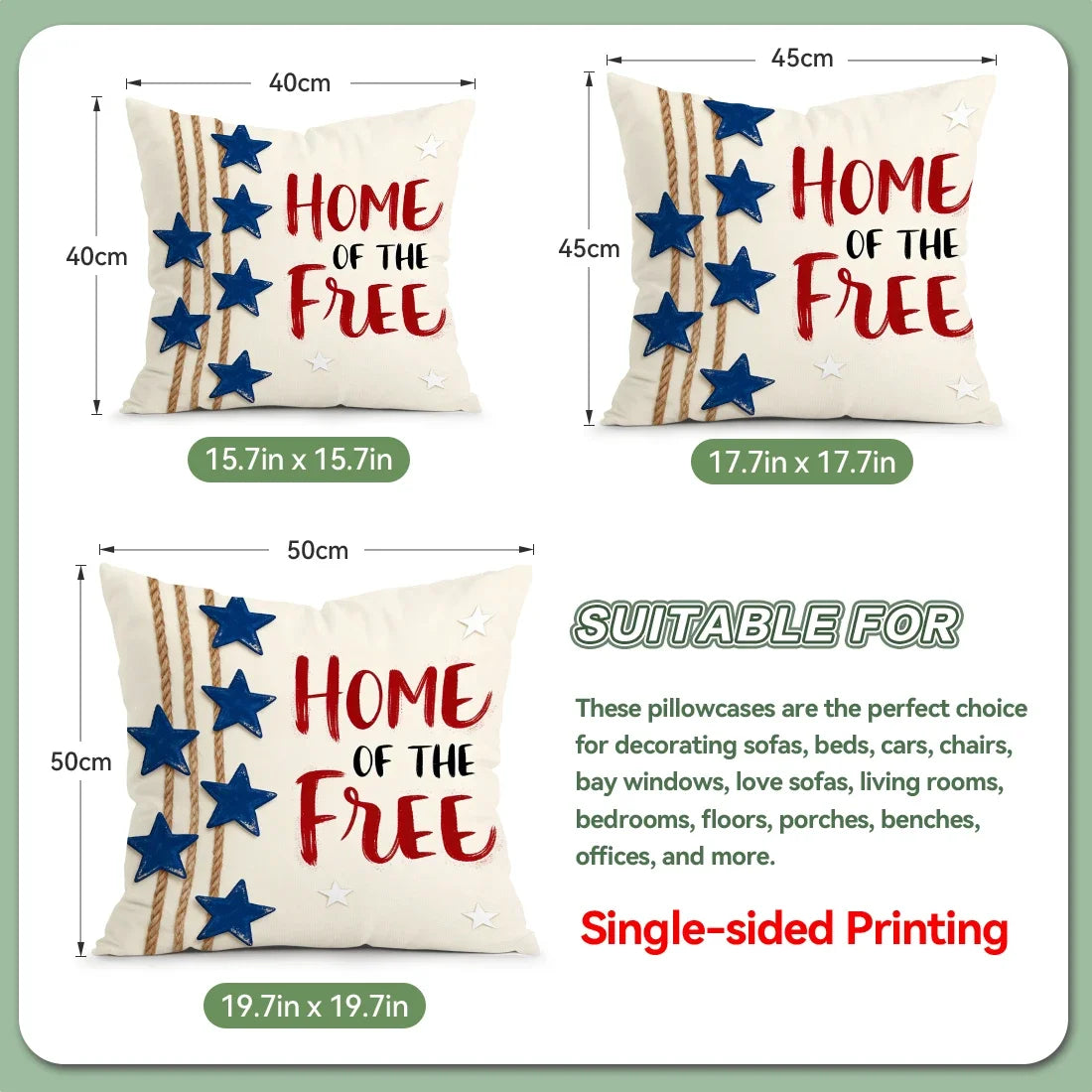 4Pcs - USA Patriotic Pillow Case Covers