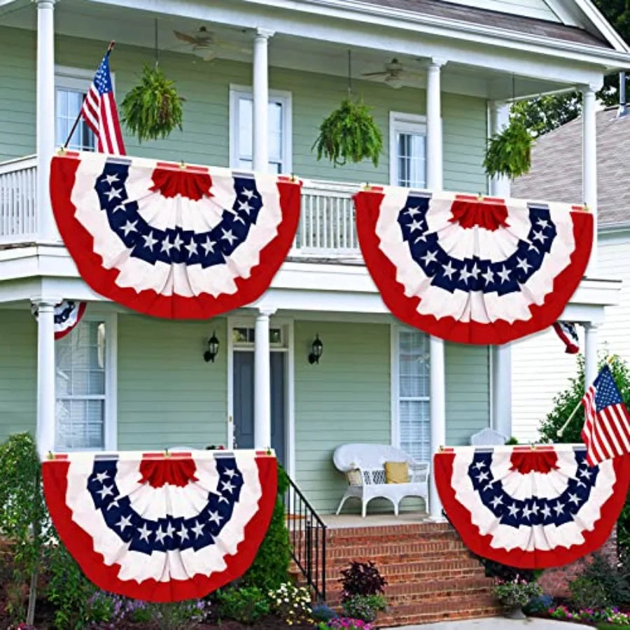4 Pack Extra Large 3x6 Feet Bunting American Flags for Outside
