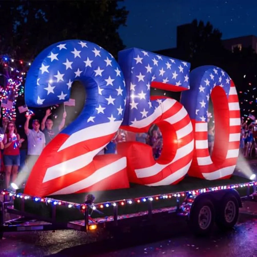 8.8FT Inflatable 250th Anniversary Decoration – Patriotic Blow‑Up with Built‑In LED Lights for 4th of July