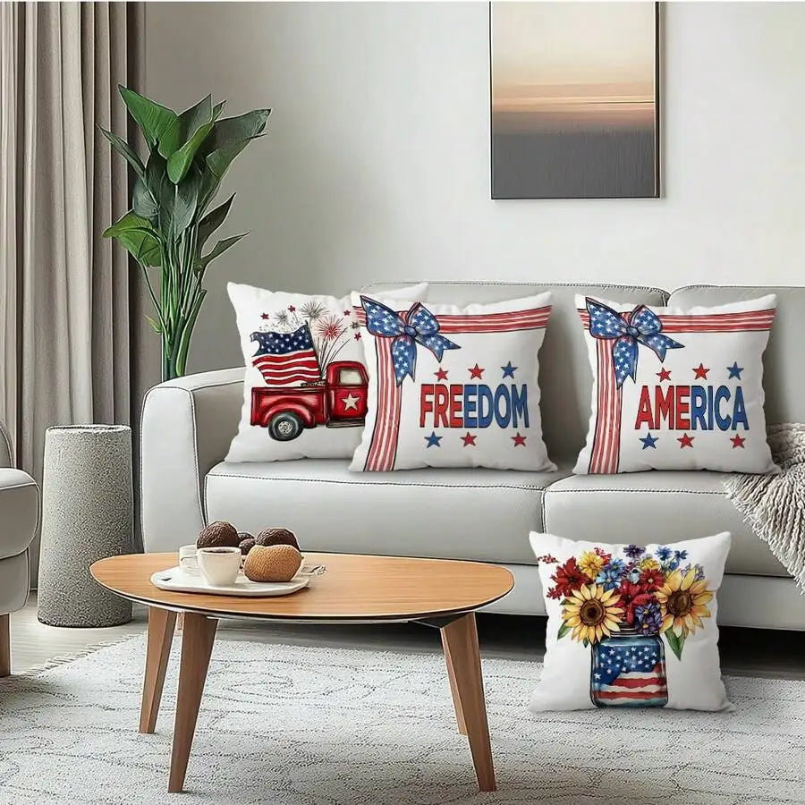 4pcs - American Patriotic Pillow Covers