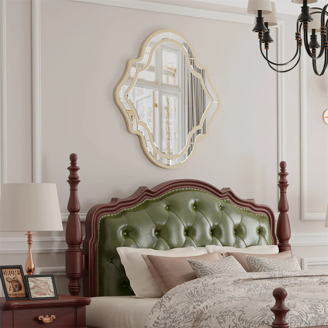 Seraphina Irregular Wall Mirror – Golden Rim Accent