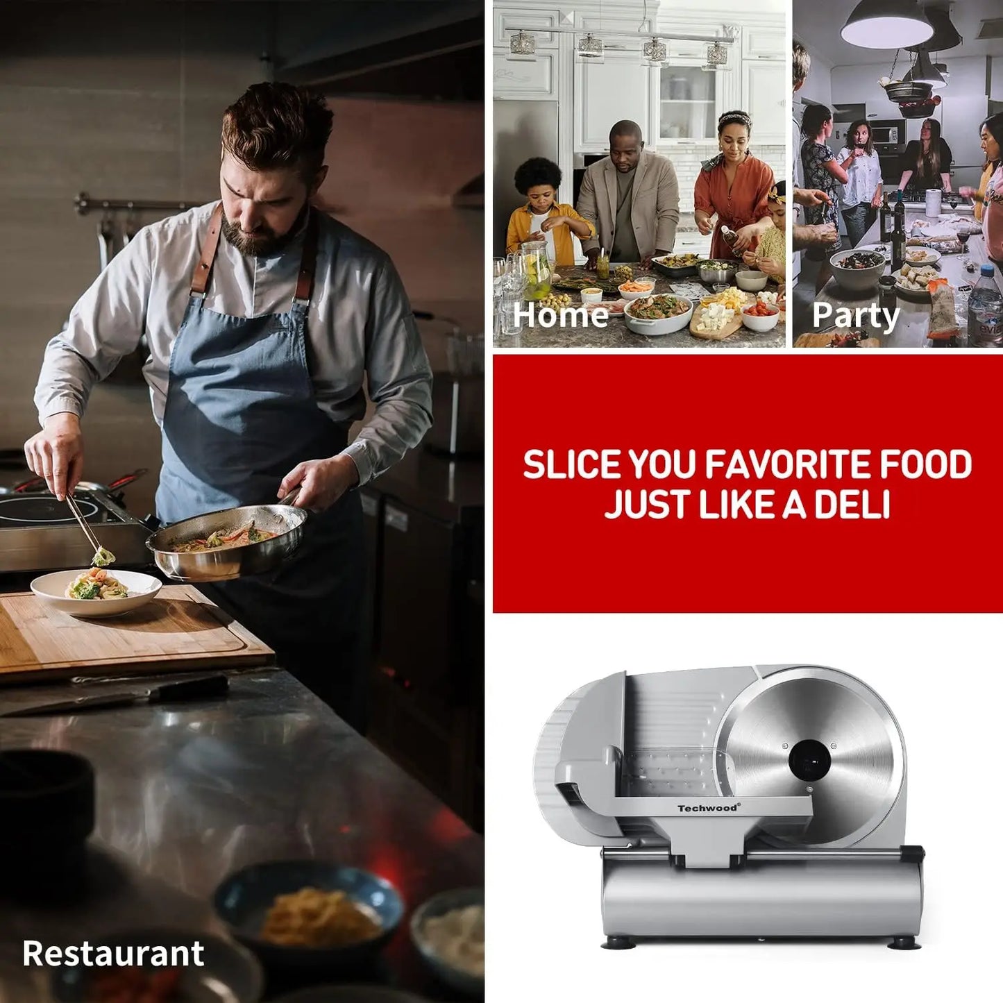 Electric Deli Food Slicer – Removable 9" Stainless Steel Blade for Meat, Cheese & Bread