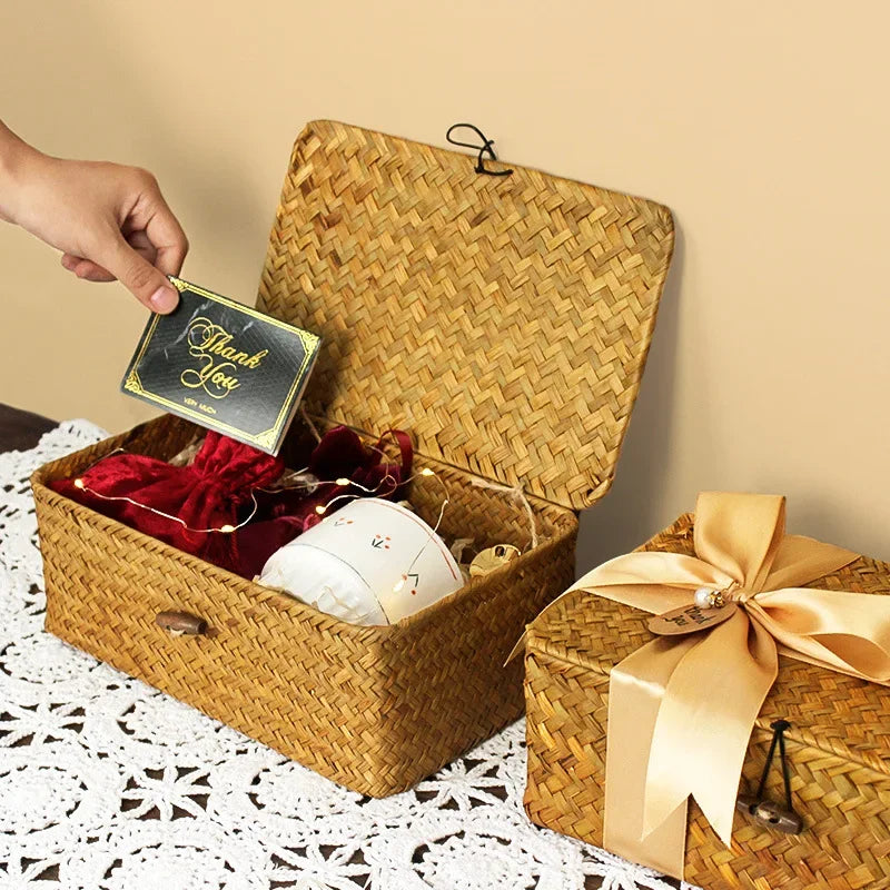 Vintage-Inspired Woven Keepsake Boxes - Storage and Organization
