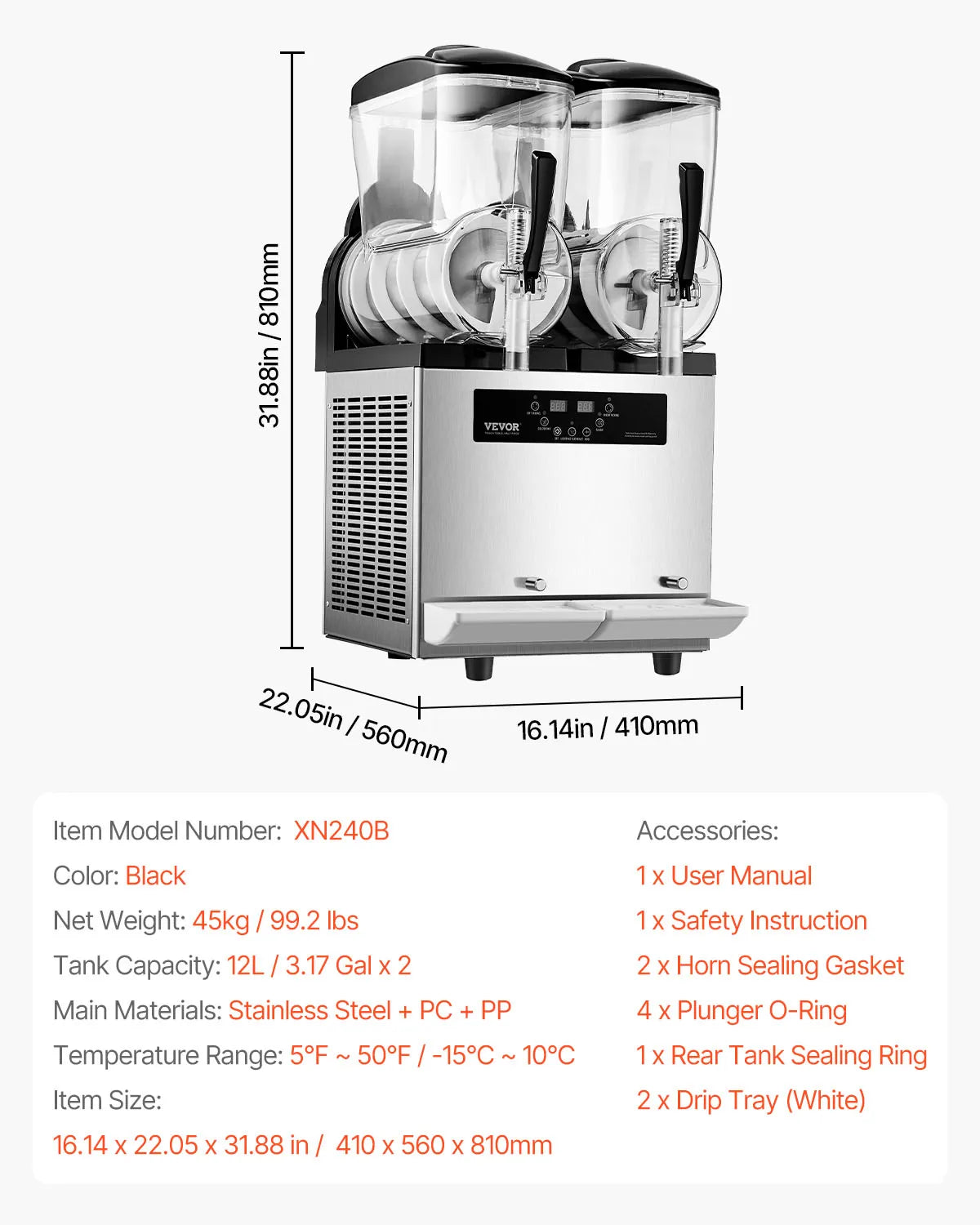 Commercial Slushy Machine – 3–36L Stainless Steel Frozen Drink Maker with 1–3 Tanks for Smoothies, Margaritas & Juices