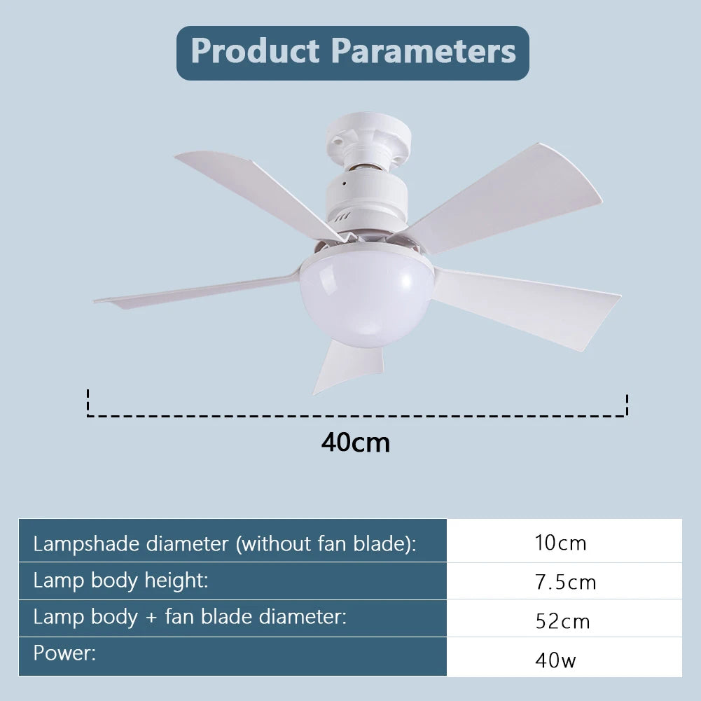 Ceiling Fans Lamp with Remote Control, Decorative Ceiling Fanlight, 3 Speeds, Adjustable Chandelier Fan Lamp