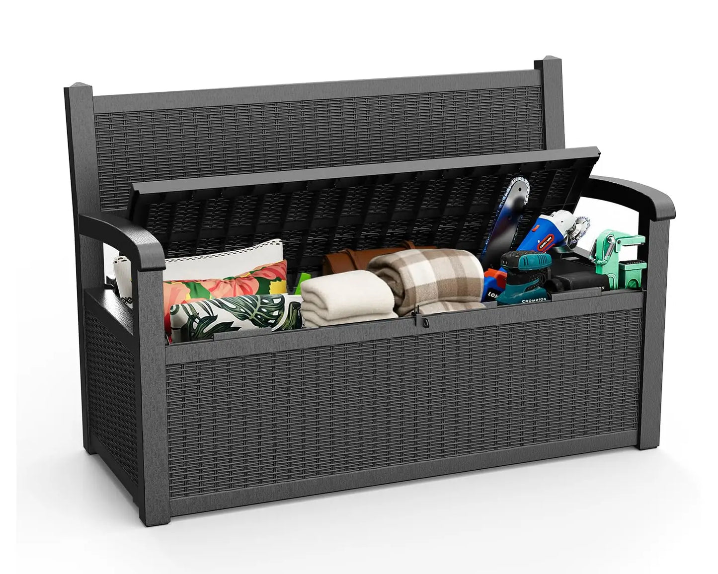 80 Gallon Outdoor Storage Bench, Lockable, Waterproof