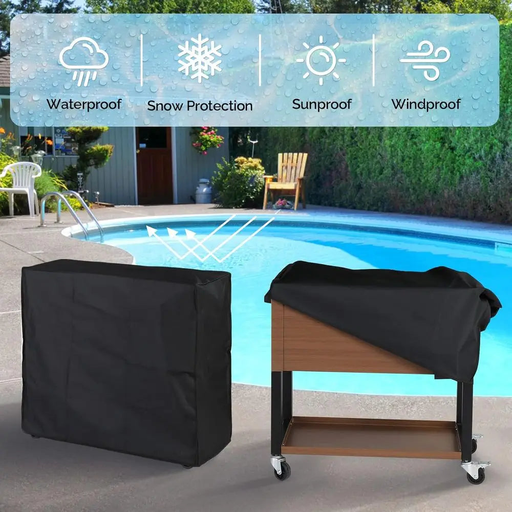 80QT Portable Wheeled Cooler – Outdoor Patio Beverage Cart for Deck & Backyard Parties