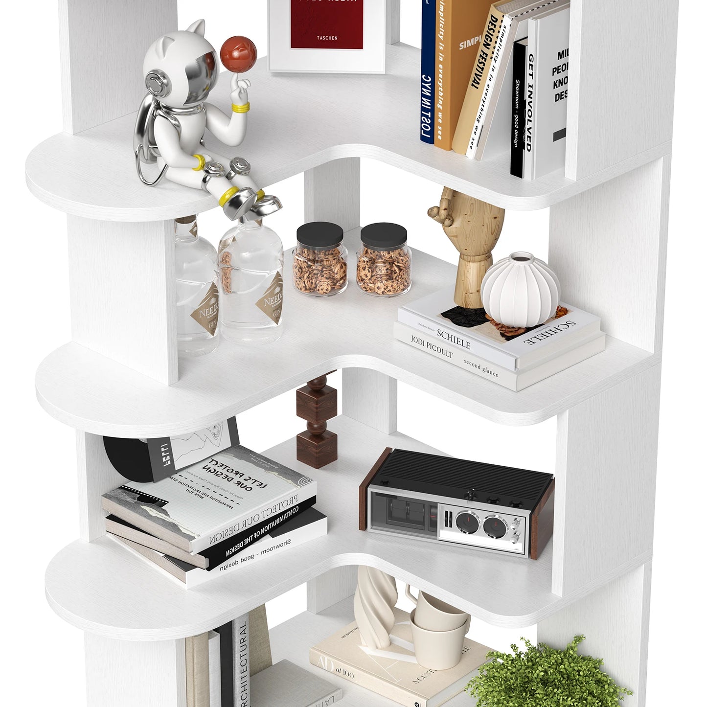 5-Tier L-Shaped Corner Bookshelf | Freestanding Storage & Display Rack