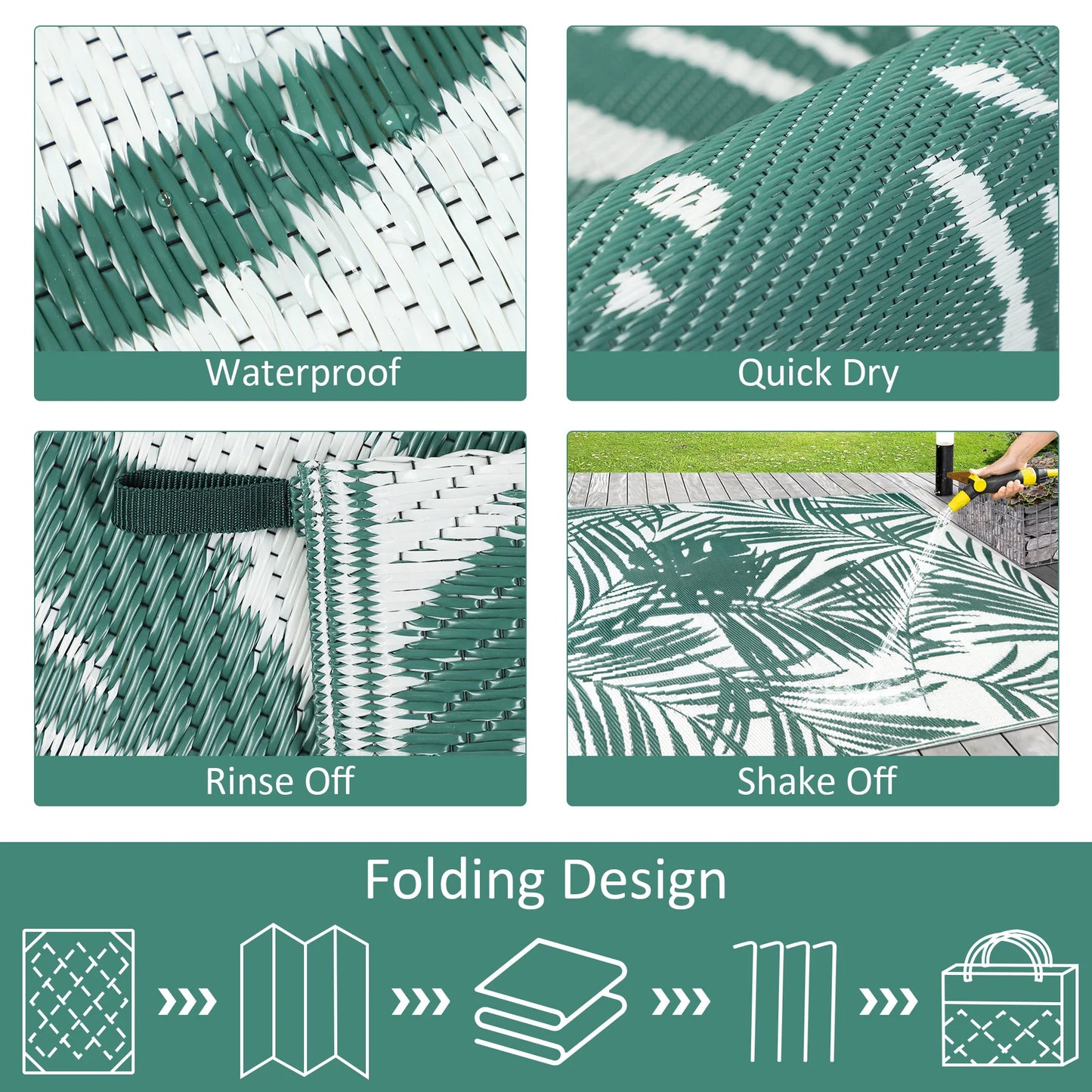 Outdoor Rug, Waterproof, Reversible