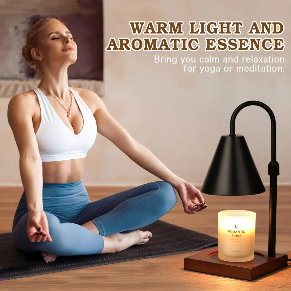 Dimmable Candle Warmer Lamp with Timer – Adjustable Height, Soft Ambient Glow