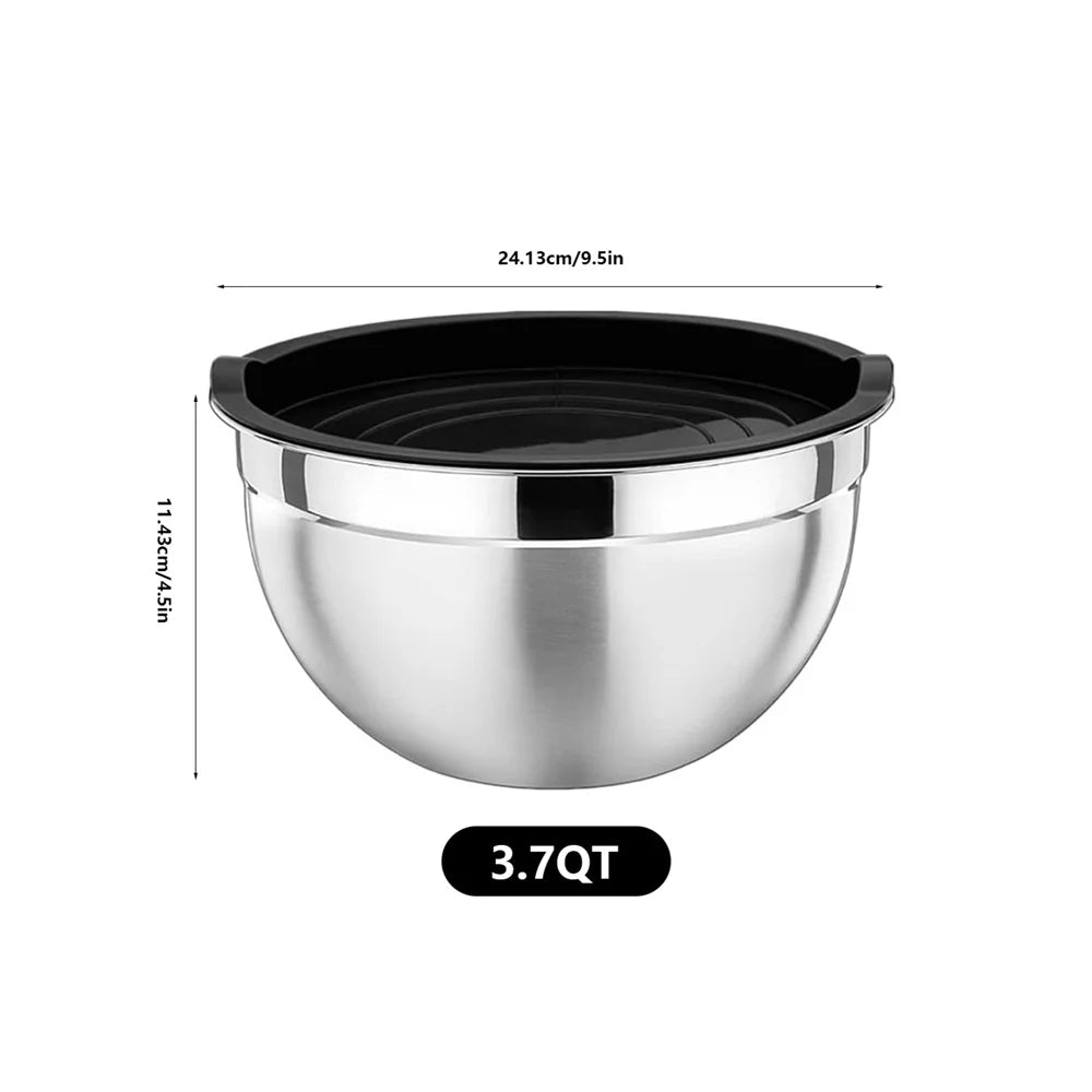 Stainless Steel Mixing Bowl Set with Lids – Durable, Reusable Bowls for Salad, Baking & Meal Prep (Sold as 2 or 14‑Piece Sets)