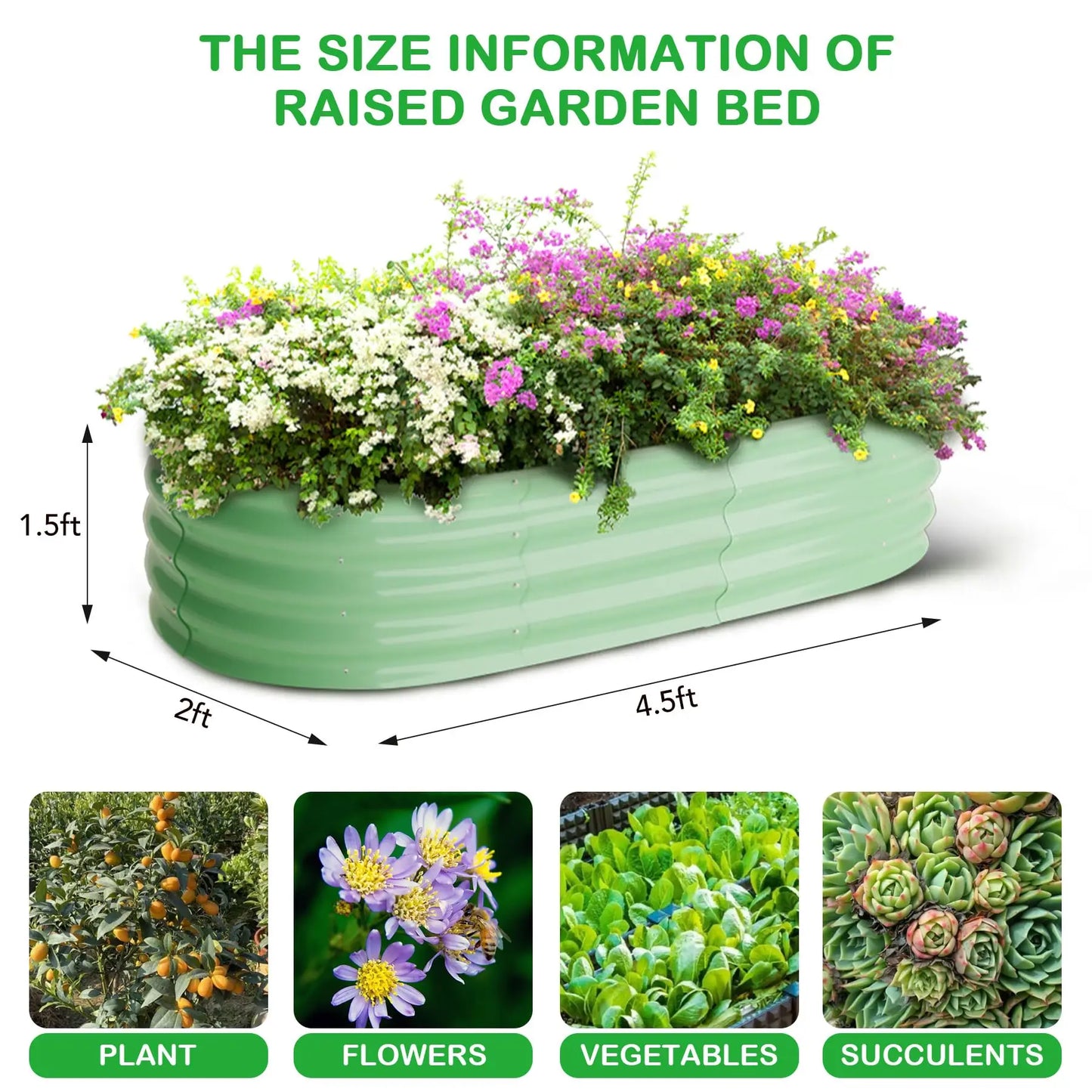 Oval Galvanized Raised Garden Beds (2‑Pack) – Heavy‑Duty Metal Planter Boxes with Open Bottom & Safe Rubber Edging