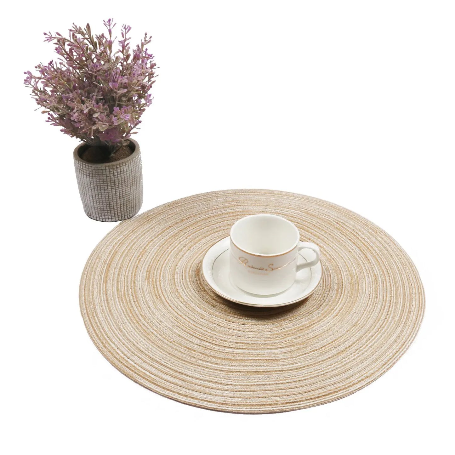 Round Braided Placemat Set of 6 Washable Round Placemats for Kitchen Table Round Table Mats for Everyday Use