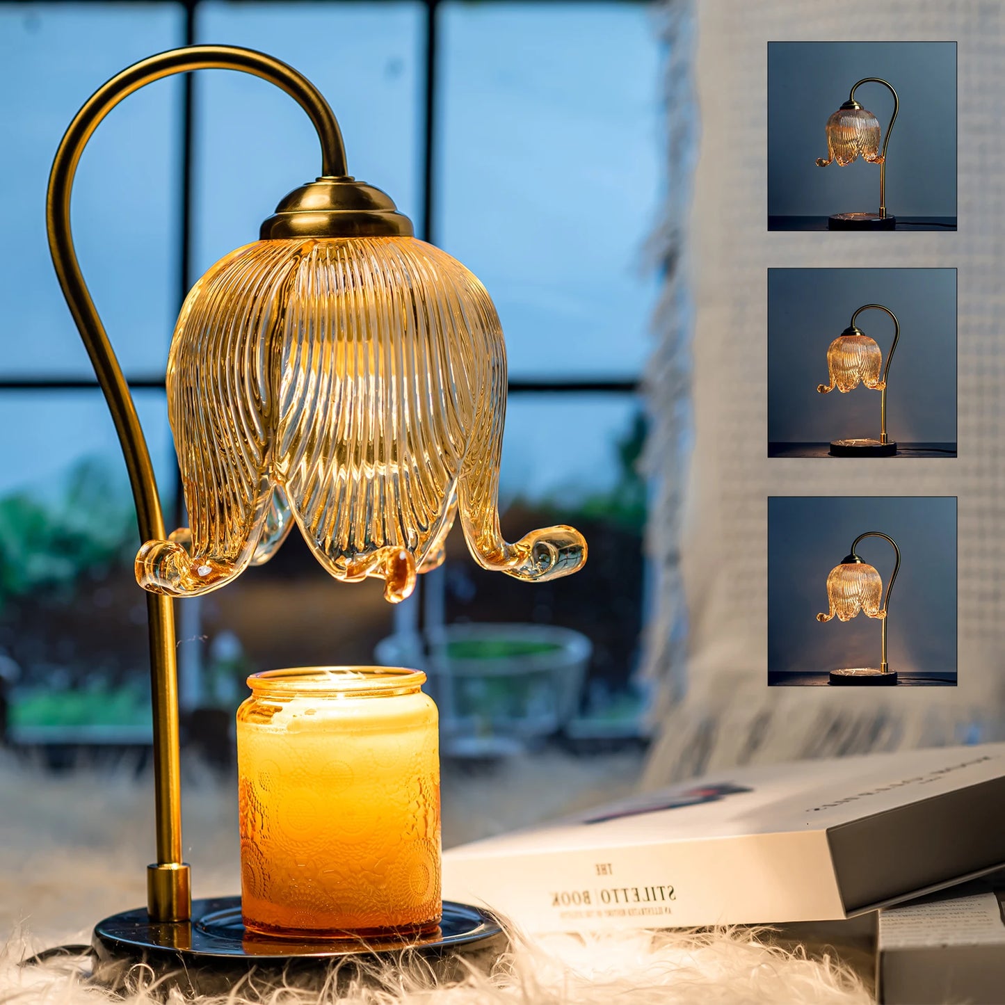 Tulip Flower Warm Candle Lamp, Fireless Fragrance