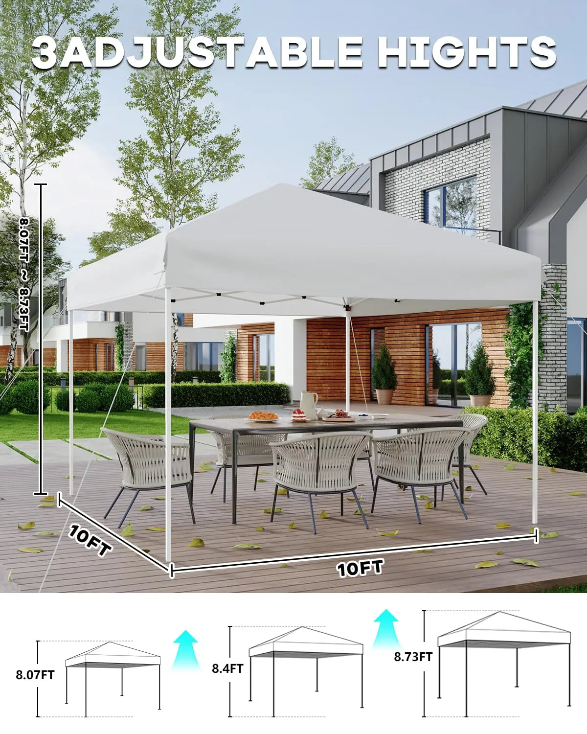 10×10 FT Pop‑Up Canopy Tent – Instant Outdoor Shelter with UV Protection, Waterproof Sunshade & Sandbags