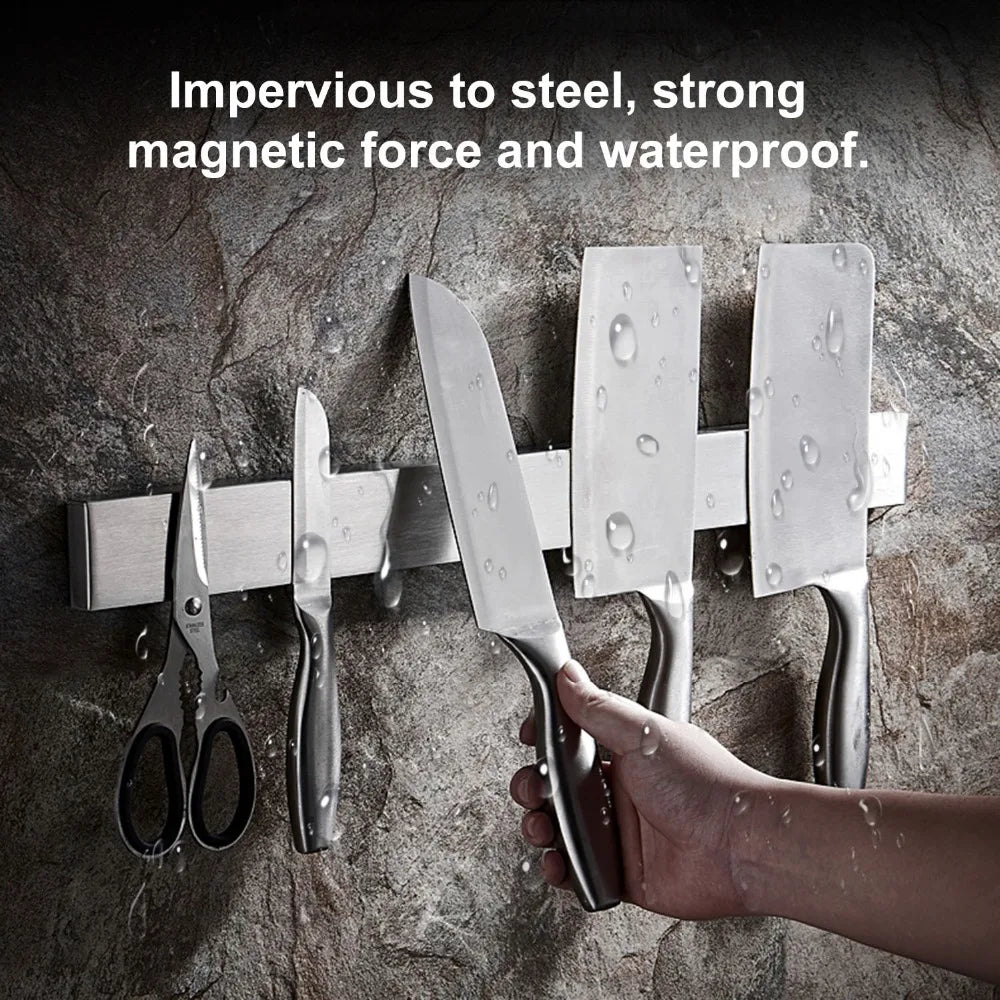Stainless Steel Knife Stand Magnetic Knife Holder - Wall Block Storage Rack for Knives Kitchen Accessories