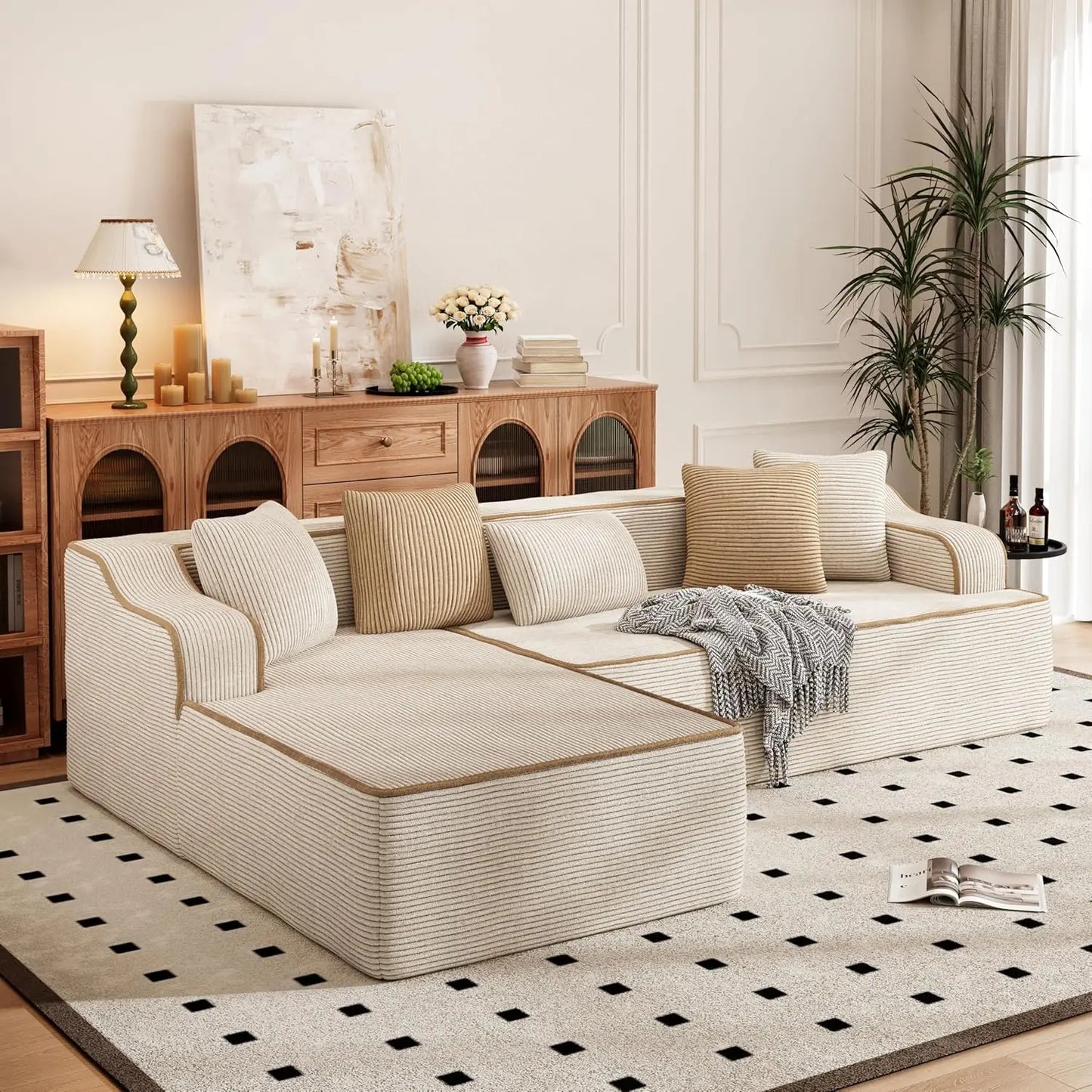 104" L‑Shaped Sectional Sofa – Modern Deep‑Seating Design