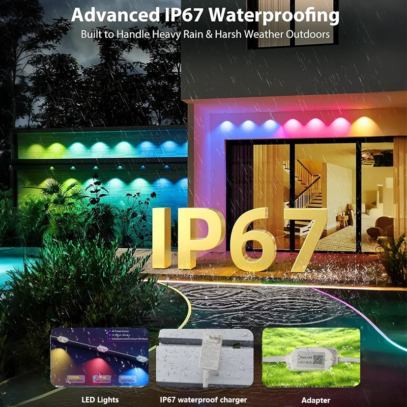 300FT Permanent Outdoor Lights – DIY Color‑Changing, Music Sync & Waterproof Design