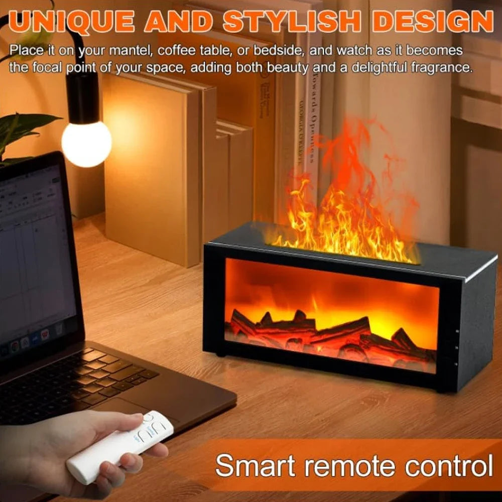 Fireplace Diffuser Essential Oil 7 Colorful Large Flame Fire Humidifier Changing Aroma Diffuser for Aromatherapy