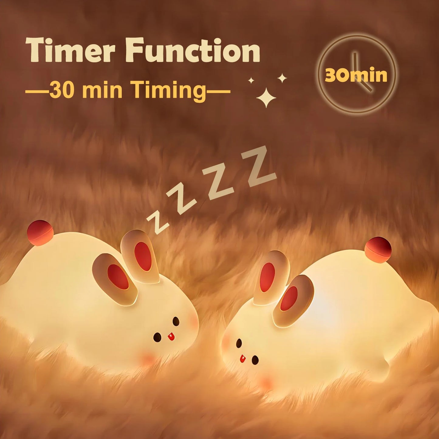 LED Night Light, Rabbit Animal, Dimmable USB Rechargeable