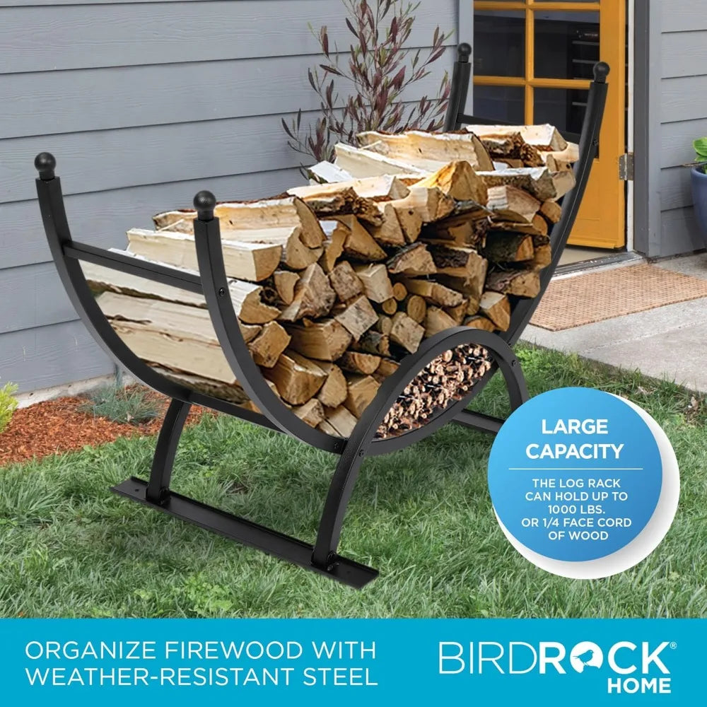 BIRDROCK HOME 50in Firewood Rack for Outdoor or Indoor Use